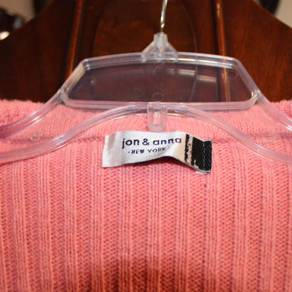 Jon & Anna New York Pink Ruffle Cardigan Sweater Sz L - Picture 4 of 4